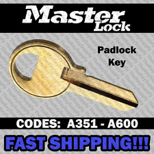 Master Lock Padlock Replacement Key Cut to Your Code A351 - A600