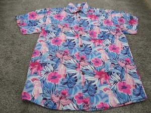 Lowes Shirt Small Short Sleeve Collared Button Up Floral Party Hawaiian - Picture 1 of 13