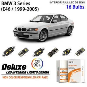 16 Bulbs LED Interior Light Kit for E46 BMW 3 Series Xenon White LED Light Bulbs - Picture 1 of 9