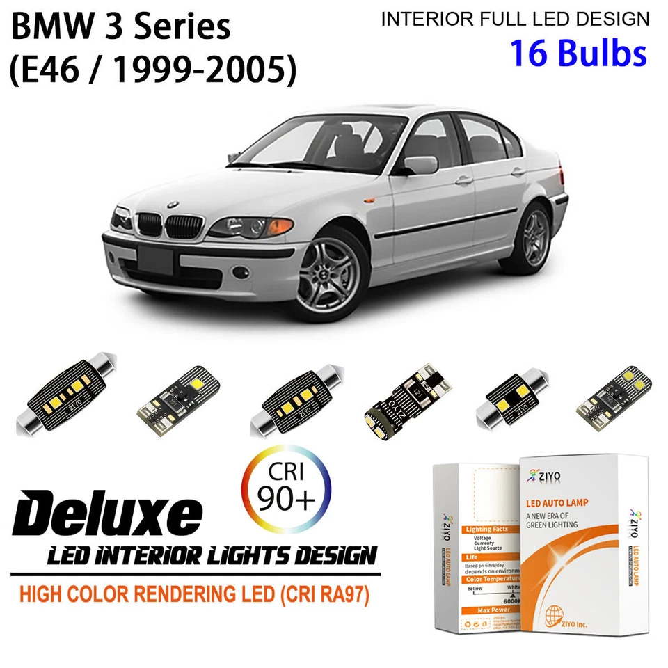Kit de 16 lâmpadas de LED interior para E46 BMW série 3 lâmpadas de xenônio branco LED - Imagem 1 de 4
