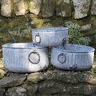 Galvanised Regal Planter w Legs Set 3 | Metal Steel Garden Flower Pot Trough