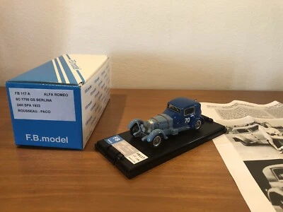 ALFA ROMEO 6C BERLINA 24 SPA FB MODEL N. BBR MODELS 1/43 BOSICA AMR  MERI MR MFH - Immagine 1 di 4