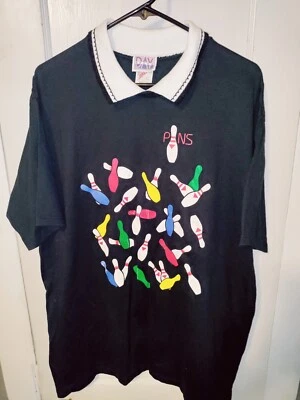 Camisa polo de boliche vintage para mujer prendedores de boliche talla XL hecha en EE. UU. Foto 1 de 4