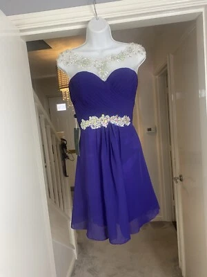 GRACE KARIN Dress Party Evening Cocktail Special Occasion.UK 12. Purple bling - Image 1 of 4