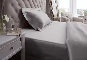 Jasmine Silk Soie Pure Drap Housse (Gris) - Double - Bild 1 von 1