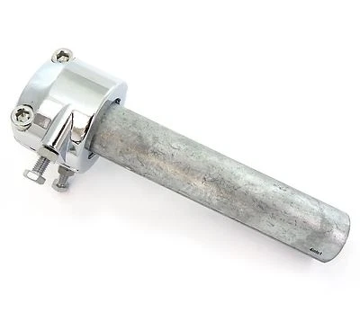 British Style Dual Pull Throttle Assembly - Chrome - Triumph Norton Amal Honda - Image 1 of 2