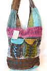 NEW HANDMADE IN NEPAL FADED BLUE POCKET COTTON RIPPED CROSSBODY,SHOULDER BAG