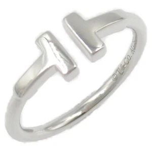 TIFFANY & CO T alambre anillo 18KWG oro blanco usado mujeres EE. UU. tamaño 5,75 - Imagen 1 de 7
