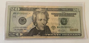 US Fancy Star Error Note Serial Twenty Dollar Replacement Duplicate Ink Fed $20 - Picture 1 of 2