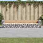 Garden Bench Gabion Design 347x71x65.5 Cm Solid Wood Pine Vidaxl