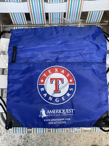 Texas Rangers MLB Drawstring Bag Backpack Cinch Sack Blue Stadium Giveaway New Cover