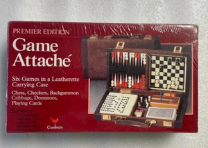 Vintage Premier Edition Game Attaché 6 Game In A Leatherette Carrying Case 1993 - Picture 1 of 3