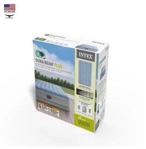 INTEX 64159E Dura-Beam Plus 14" Queen Air Mattress 600lb. with Built-in USB Pump - Picture 1 of 8