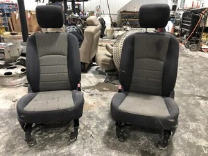 2010-2018 DODGE RAM 1500 BLACK/GRAY CLOTH FRONT ROW BUCKET SEATS DRIVER 10 11 12 - Picture 1 of 9
