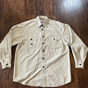 Canyon River Blues Button Down Khaki Shirt Size Large - Picture 1 of 12
