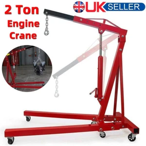 2 Ton Motor Engine Crane Hydraulic Hoist lift Jack Lifting Folding Workshop UK - Picture 1 of 14
