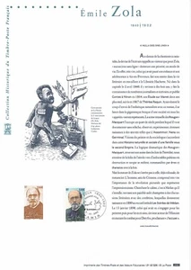 Philatelistisches Dokument 1. Tag 28- 2002 Emile Zola Schriftsteller - Bild 1 von 1