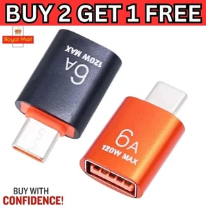 6A USB OTG Adapter USB 3.0 A Male To Type C Female Converter Fast Charger 120W - Picture 1 of 12