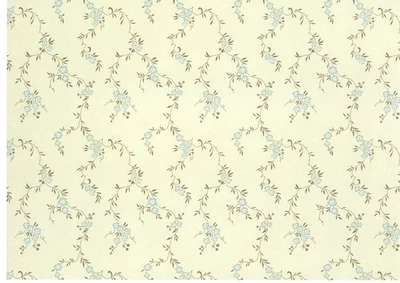 Papel pintado miniatura para casa de muñecas Brodnax verde marrón floral "emperatriz" escala 1:12 Foto 1 de 4