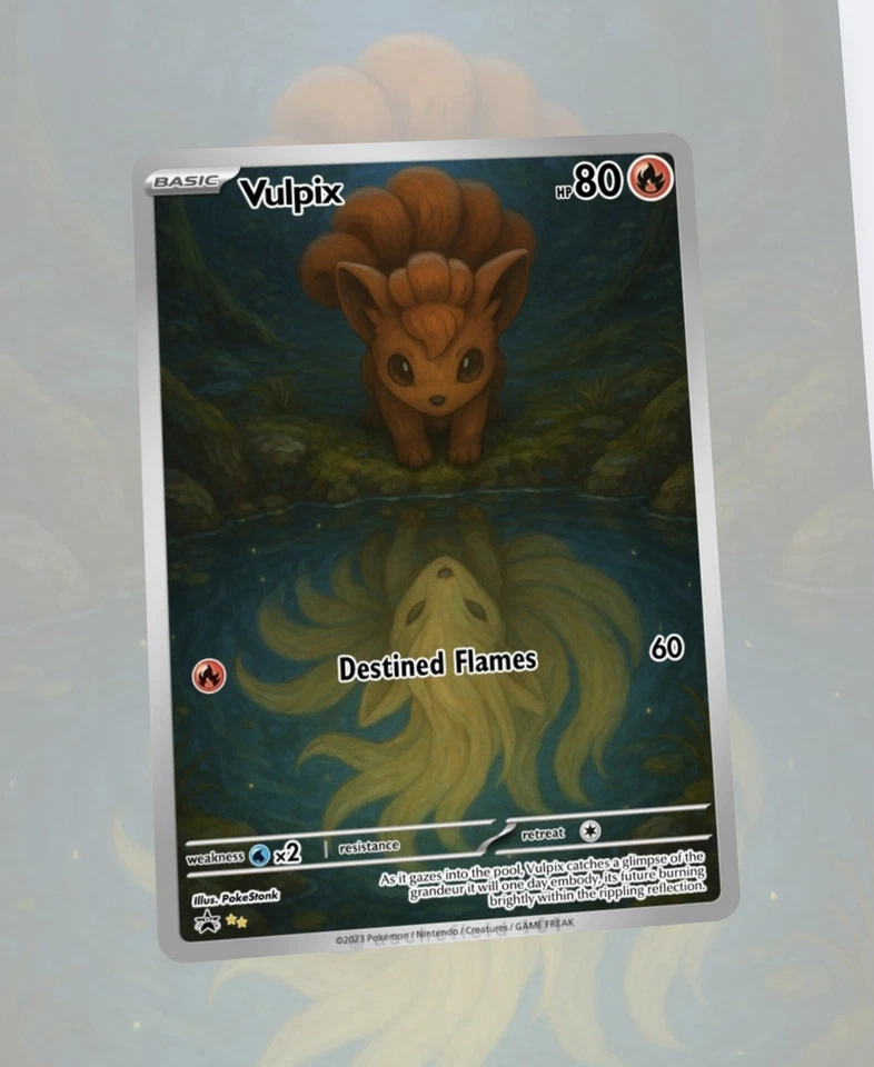 Custom Fan Art Pokemon Card Vulpix - Image 1 of 1