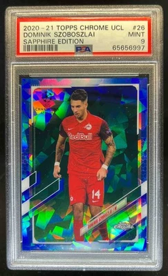 2020 Topps Chrome Sapphire UEFA Dominik Szoboszlai #26 Salzburg PSA 9 - Image 1 of 2