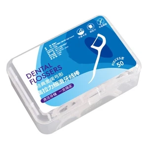 50Pcs/Box Dental Floss Box Flosser Picks Disposable Plastic Toothpick Home - Picture 1 of 5
