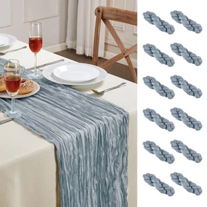 12 Pack Dusty Blue Cheesecloth Table Runner 10FT Long Boho Gauze Table Runner... - Picture 1 of 7