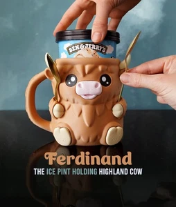 Soporte para pinta de helado Ferdinand la vaca Highland con ranuras para cuchara | Ecológico - Imagen 1 de 4