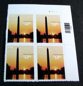 US Plate Block Stamp Scott# 3473 Washington Monument 2001 MNH L591 - Picture 1 of 1