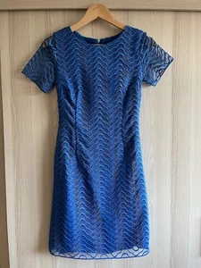 REISS Larkies Blue Lace Party/Occasion Dress Size 8 New Year Wedding - Picture 1 of 6