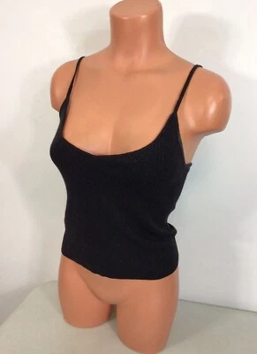 Top Esprit negro brillante camisola pequeña para mujer Foto 1 de 4