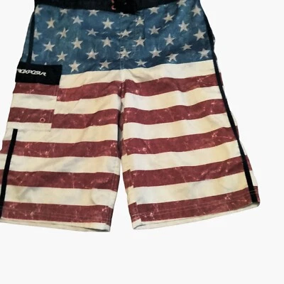 ZeroXposur Traje de Baño Pantalones Cortos Niños Talla XL Rojo Blanco Azul Estrellas Rayas Patriótico Foto 1 de 4