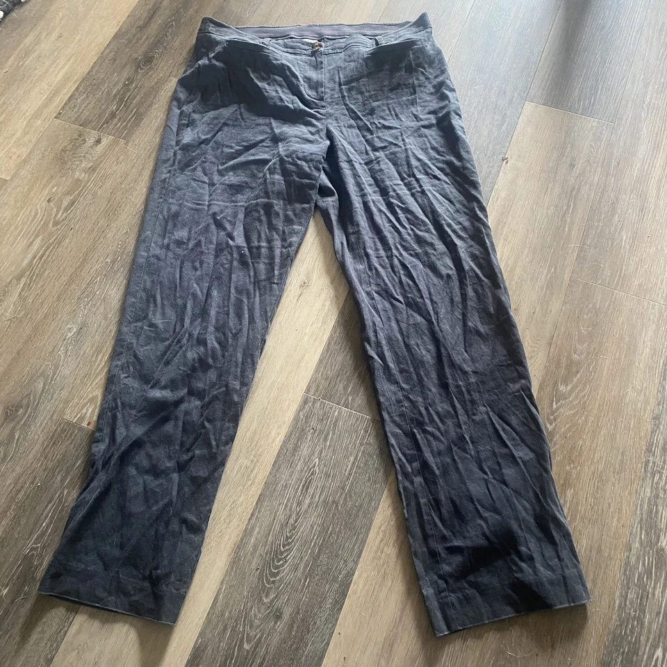 Pantalones para mujer J. Jill talla 10 de lino elásticos desteñidos negros azul marino informales look capas Foto 1 de 4