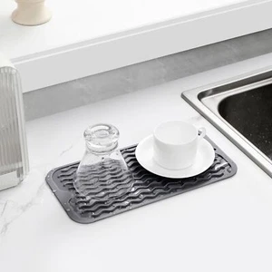 Silicone Dish Drying Mat Heat-Resistant Silicone Mat Non-Slip Easy Clean Sink... - Picture 1 of 7