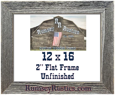 12x16" 2" Flat weathered rustic barnwood barn wood picture photo frame weathered - Image 1 of 4