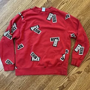 Sudadera para hombre Nike L roja con Nike en blanco y negro - Imagen 1 de 7