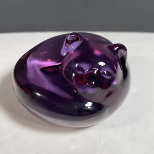 Lila Amethyst Fuchs oder Bär oder Katze Bleikristall Briefbeschwerer Germany - Bild 1 von 10