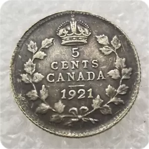 Coin Craft Canada 1921 Coin Silver Dollar Silver Canada 5 Cents World - Picture 1 of 5