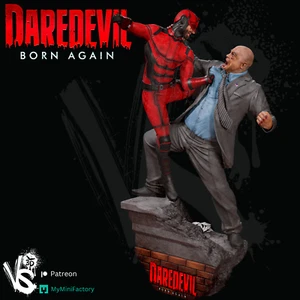 Daredevil vs Kingpin 3D Printed Figure, Marvel Comics Resin Statue, Unpainted - Picture 1 of 6