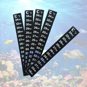 5 Pcs LCD Thermometer Temperature Adhesive Sticker Sticky Strip Aquarium Tank - Picture 1 of 5