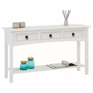 Konsolentisch Schreibtisch Beistelltisch Kiefer massiv weiß Mexiko Stil Mexico - Bild 1 von 5