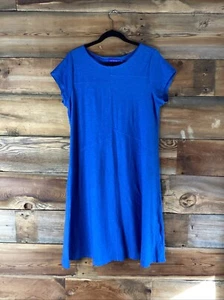 Locker geschnittenes Pullover Flügelärmel Kleid Lagenlook minimalistisch M blau - Bild 1 von 7