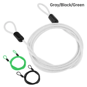 Steel Cable Bike Lock Double Loops Portable Bicycle Cable Lock 2 mm 150 cm/59" - Picture 1 of 13