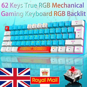 Multicolor Gaming Keyboard,RGB LED Compact Mechanical Honeycomb Keycaps for PC