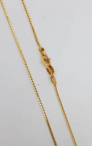 High Quality Gold Chain 22K Plain Yellow Gold Men Real Gold Chain Necklace 17in - Picture 1 of 7
