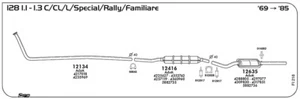 MARMITTA CENTRALE PER FIAT 128 1.1 C/CL/L/Rally/Special/Familiare 1116 cc 45/55 - Imagen 1 de 1