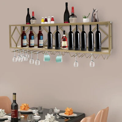 Anti-Corrosion Wine Rack Bar Two-In-One Rack Wall-Mounted Invert Wine Glass Rack - Image 1 of 4