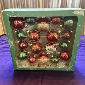 Costco Glass Christmas Tree Ornaments Hand Blown Accented Glass Large - Picture 1 of 8