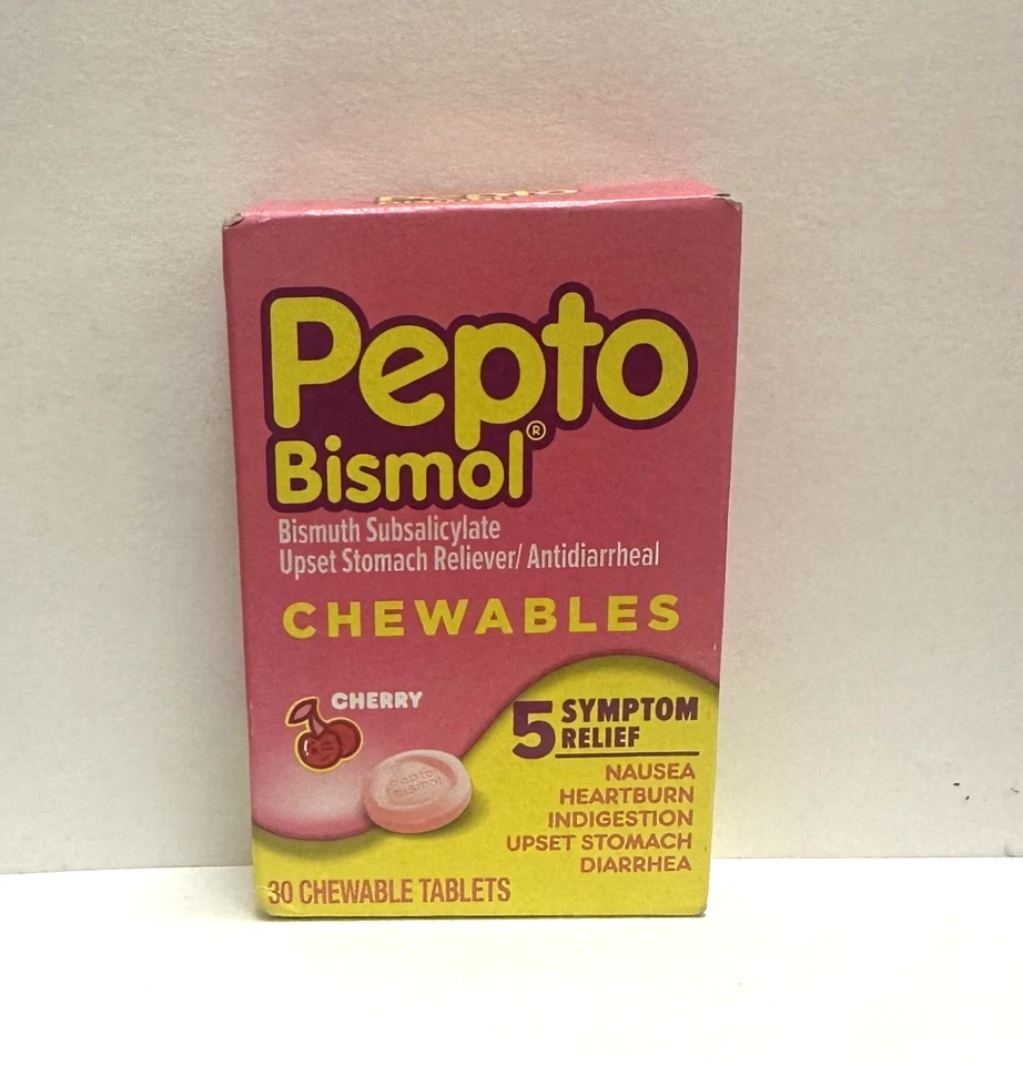 Masticables Pepto Bismol, sabor cereza, 30 comprimidos masticables, caducidad: 02/26 Foto 1 de 1