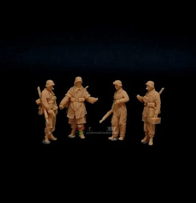 1/64 1/72 1/87 WWII German Battle Group Hansen 4pcs Soldier Model Militarily - Image 1 of 2